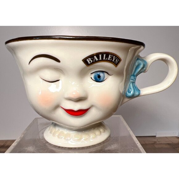 Baileys Winking Face Coffee Mug Cup 3D Ceramic Vintage - Picture 1 of 8